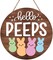 Easter Bunny Door Decoration – Hello Peeps Wooden Welcome Wall Sign for Home and Party Decor